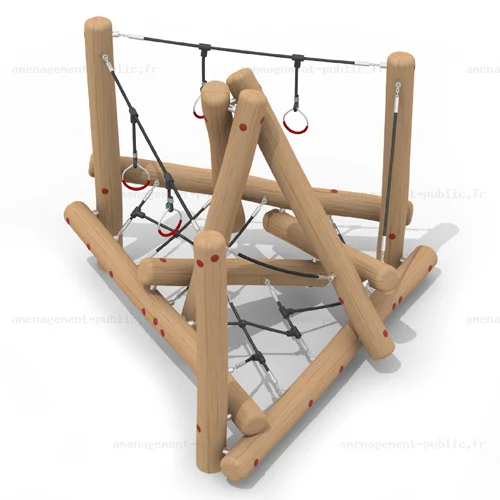 Structure pour aires de jeux extérieures en bois de robinier